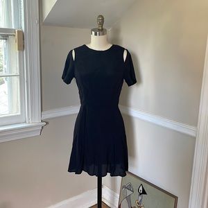 Reformation cut out sleeve mini dress, black, size 4